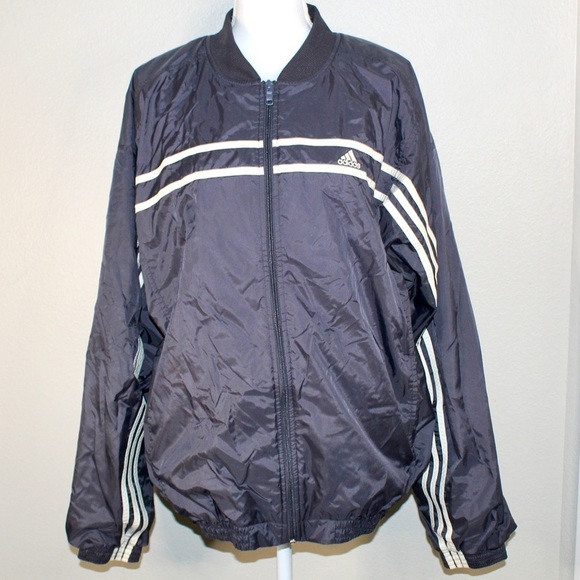 Adidas Vintage Y2K Blue’ish/Grey Oversized Windbreaker Jacket - Size Lage - Picture 1 of 11